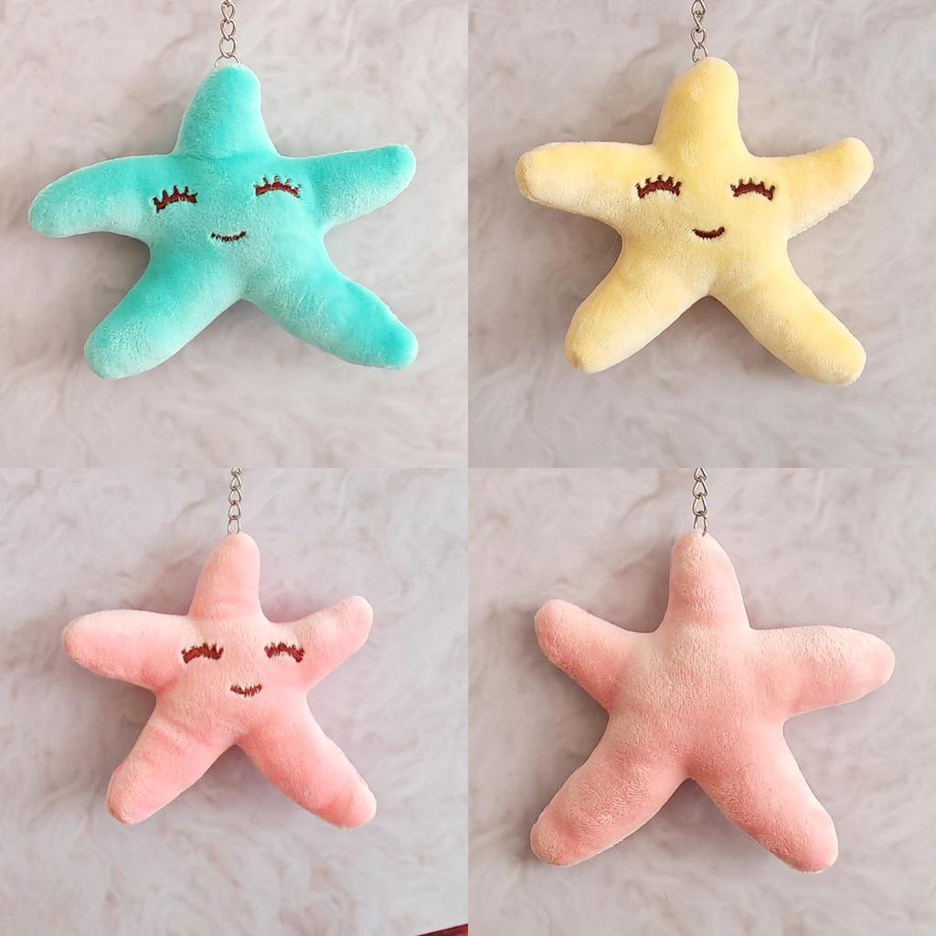 Starfish Stuffed Animal Keyring With Soft Crystal Polyester Filling For Gift Giving