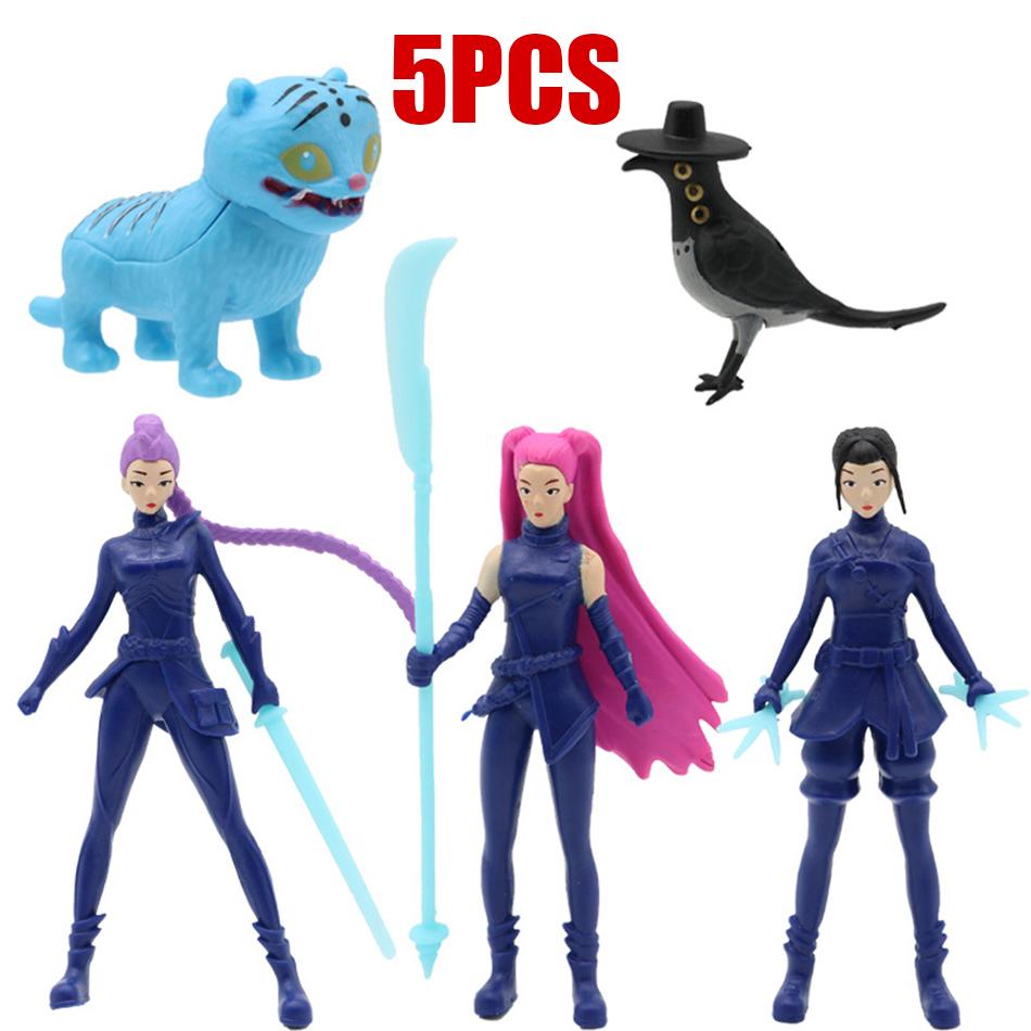 5-18pcs/Set Kpop Demon Hunters Action Figure Toy Derpys Tiger Rumi Mira Zoey Sussy Figurine Doll For Fans Gifts