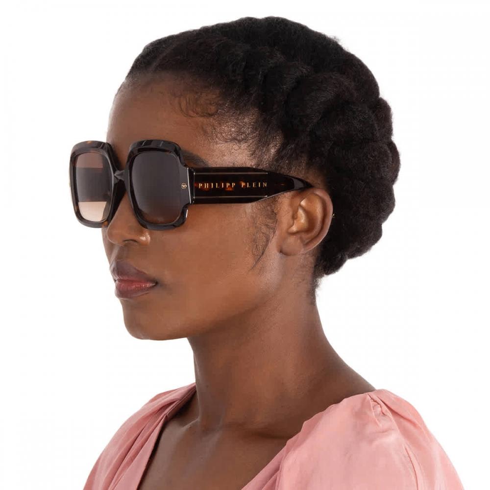 Philipp Plein Brown Square Ladies Sunglasses Spp038m 0722 56 Multi