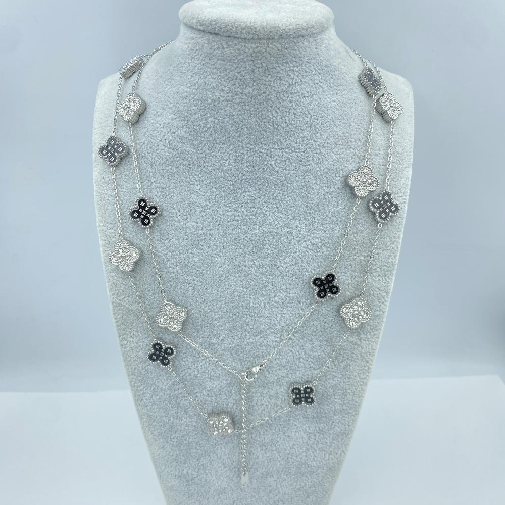 

Женское ожерелье из титановой стали 13 мм 90+5 см 20 цветов, узор звезды, ракушка, счастливый четырехлистный клевер