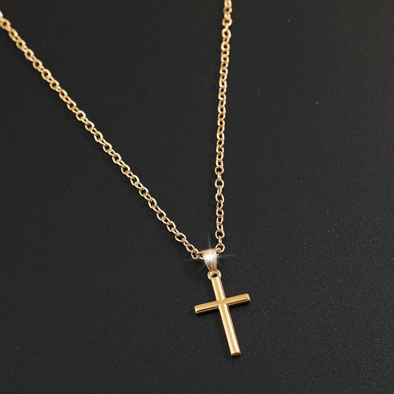 Trend Sweet And Cool Artificial Diamond Cross Pendant Pearl Personality Cool Wild Collarbone Chain Necklace Gift