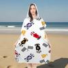 Kids Adults Race Car Hooded Beach Robe Microfiber Quick Dry Absorbent Changing Towel Robe Swim Cover Up for Surfing Swimming