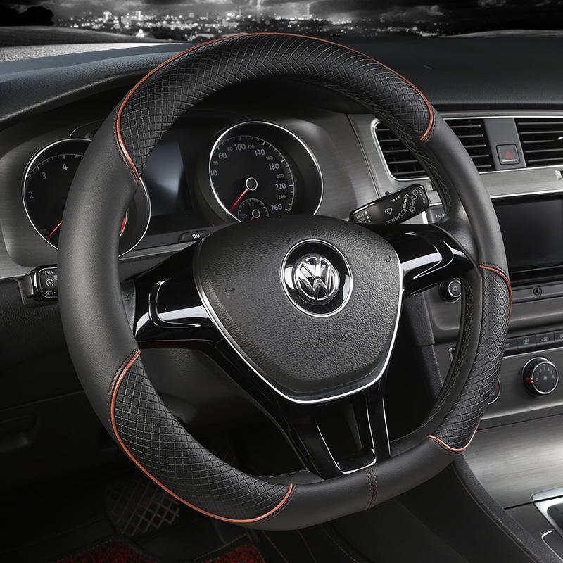 Four Seasons Wear-Resistant Universal Leather Steering Wheel Cover