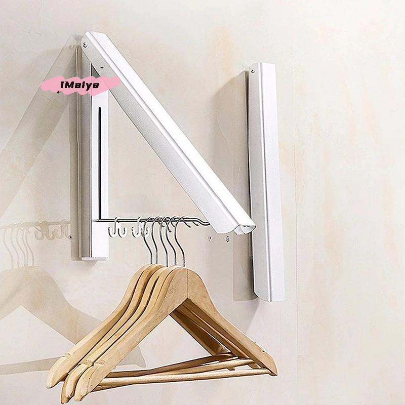 M-1Pc Folding Clothes Hanger Space Saving Clothes Rack Invisible Clothes Storage Hanging Rack For Laundry Room Bathroom