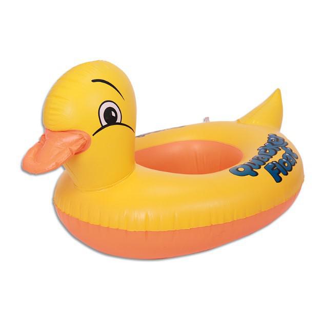Children s Inflatable Yellow Duck Swim Ring with Handles - Cartoon Design 70x55 cm