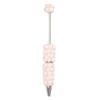 Pearl DIY Clay Heart Bead Pen Full Diamond Smooth Writing Flocked Heart Beaded Pen Handmade Glitter Bead Beaded Ballpoint Pen