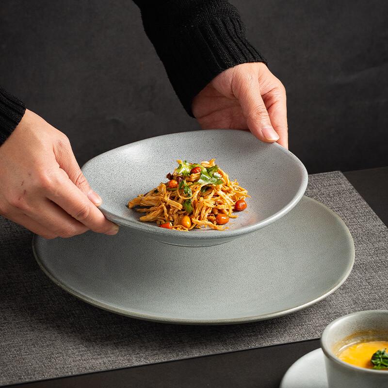 De Rui En Japanese Irregular Ceramic Shallow Plate Set