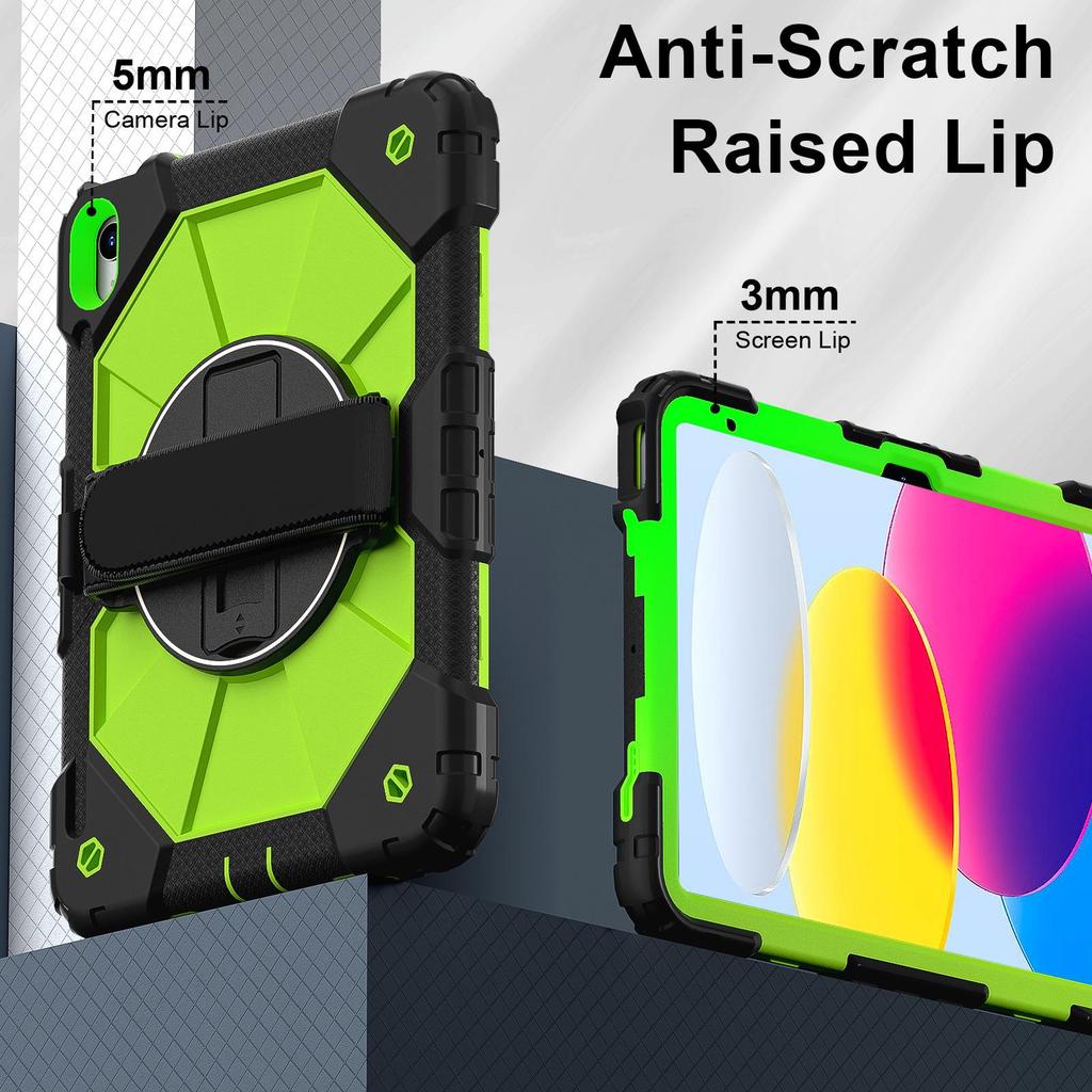 iPad 10th Tablet Protective Case with Rotating Bracket and Shoulder Strap