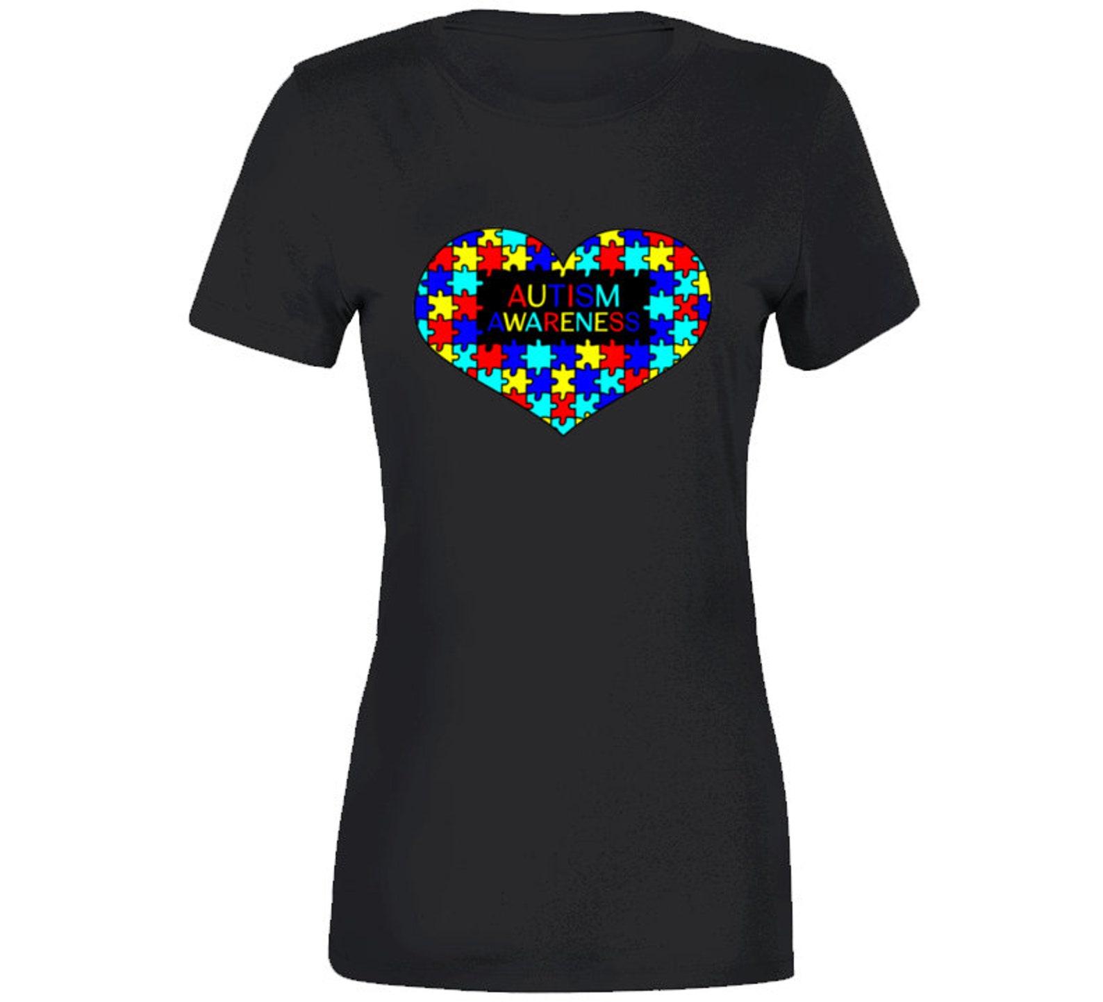 Autism Awareness Ladies T Shirt XL