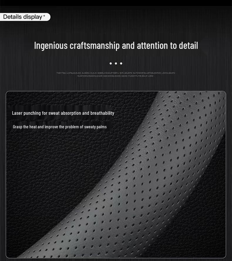 Nappa Leather Ultra-Thin Breathable Steering Wheel Cover for Mercedes C260L/E300L/GLC300L/GLB20