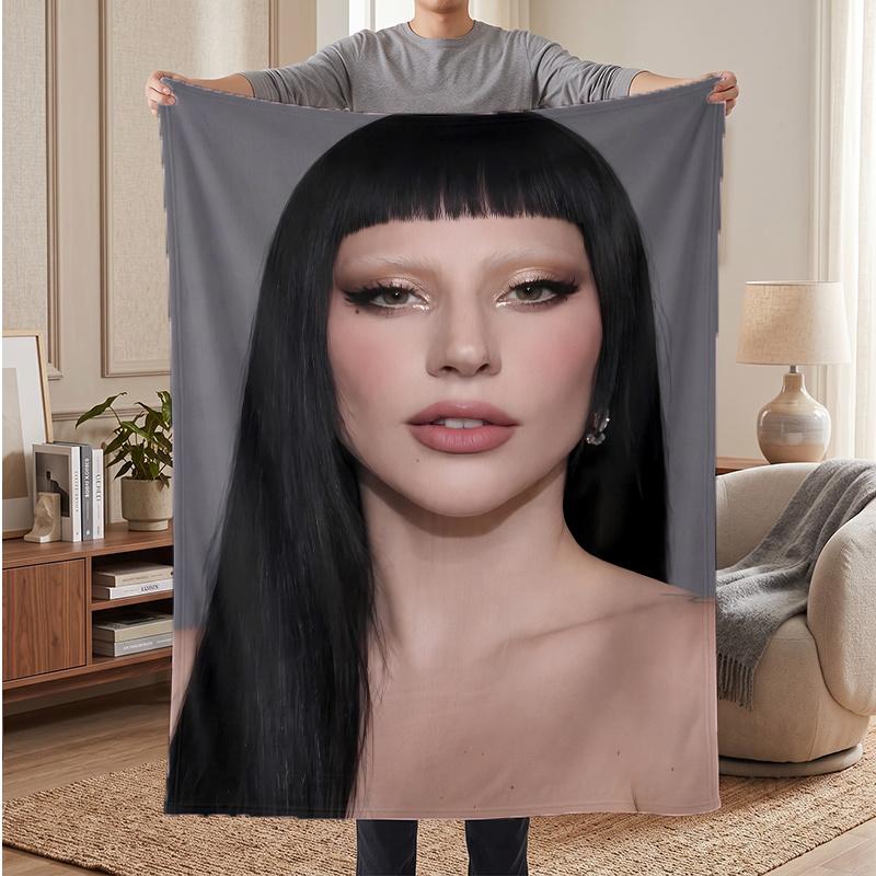 Lady Gaga (1) Soft Warm Flannel Blankets Comfortable Blanket for Home Decoration Gifting