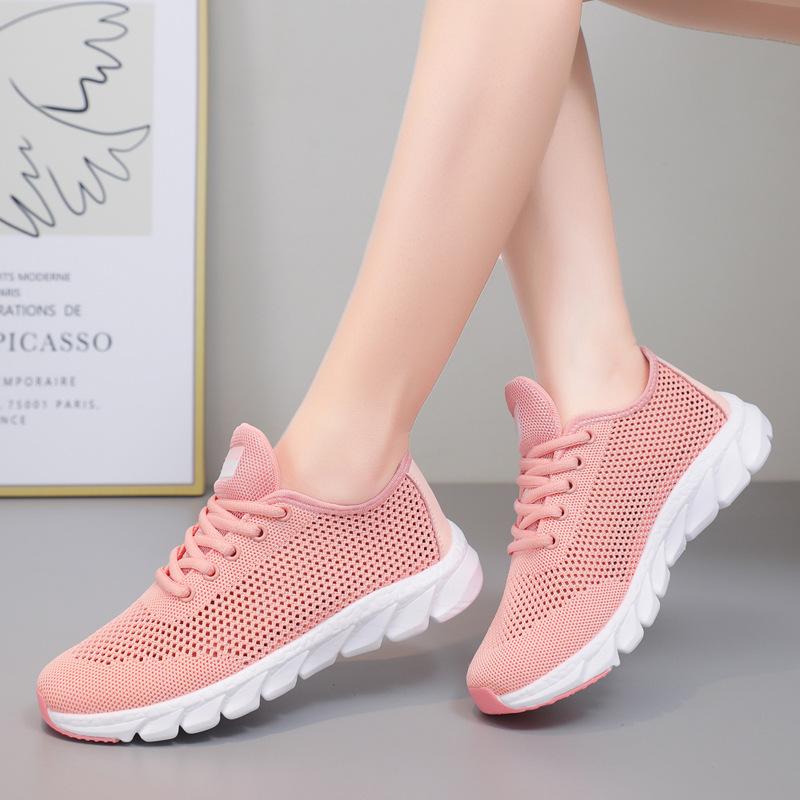 

Новая женская обувь Дышащие повседневные кроссовки Летние белые кроссовки Легкая мягкая спортивная обувь для женщин 41 розовый