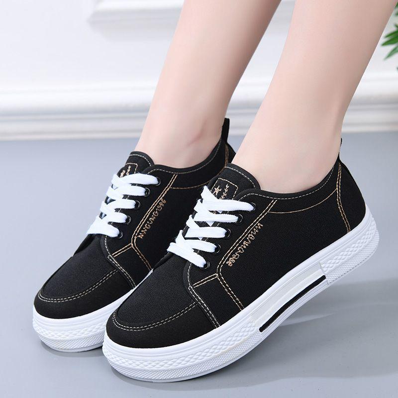 

2025 Women s Trendy Breathable Canvas Sneakers - Lightweight, Soft-Soled, Thick-Soled Casual Shoes 37 (Order One Size Larger)