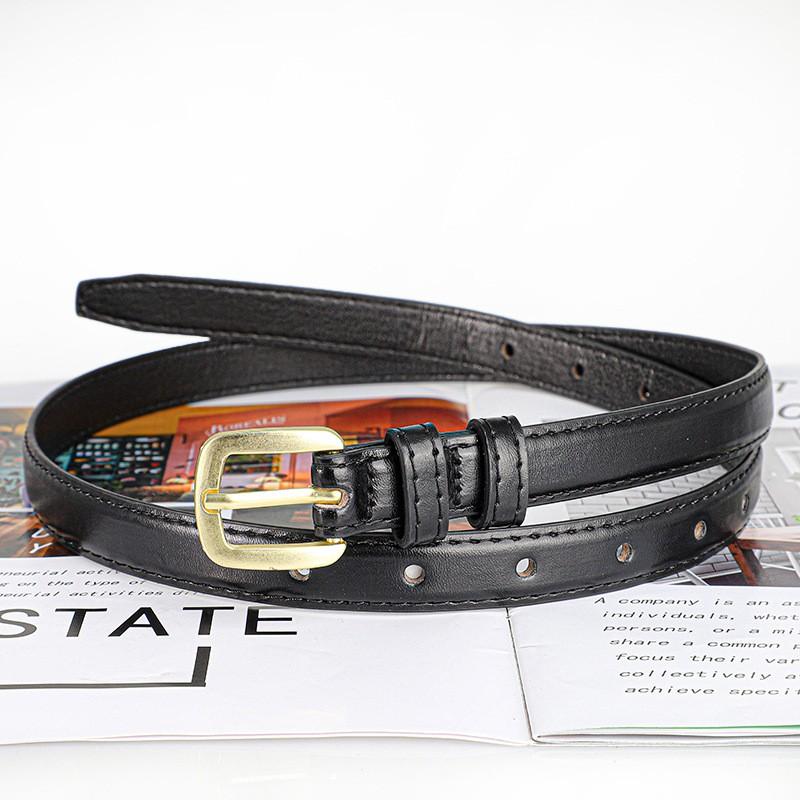 New women's pin buckle belt, fashionable, versatile, simple decoration, trendy, pure color, thin waistband, suitable for jeans