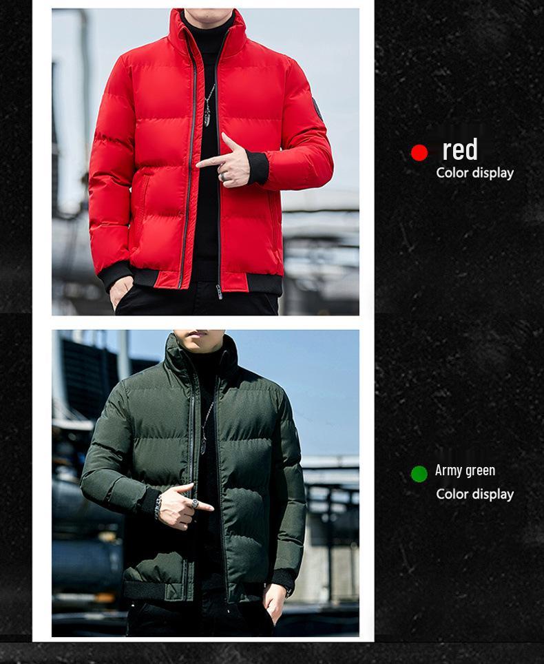 Men's Winter Stand Collar Cotton Jacket: 2025 Trendy, Thick, Warm, Loose-Fit Youth Fashion Coat