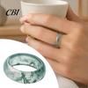 Hypoallergener Fingerring Falscher Natürlicher Moosachat Ring, Falscher Edelstein Statement Heilende Naturinspirierte Schmuckstein für Männer Frauen Band