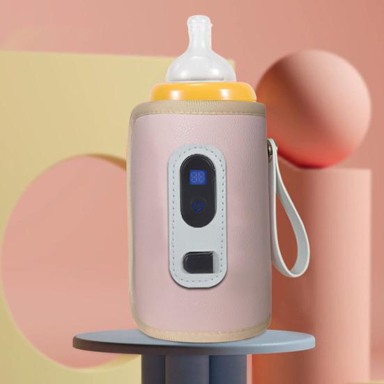 Toka LCD Ekran Tip-c Kablolu 3 Seviyeli Ayarlanabilir Dijital Ekranlı Bebek Süt Şişesi Isıtma Kılıfı Günlük Kullanım İçin 1 Set Şişe Isıtıcı