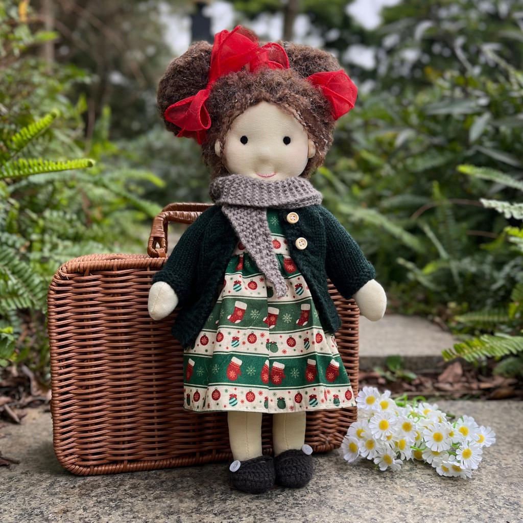 BlissfulPixie Waldorf Doll Cute Plush Toy for Perfect for Kids - Riley, Handmade, 30cm, Soft, Girls,