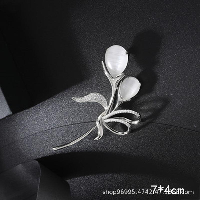 New Alloy Brooch High-end Niche Women's Peony High-end Pin Coat Suit High-end Versatile Brooch