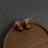 Retro Melaard Tiger's Eye Handmade French Light Luxury Stud Earrings for Women