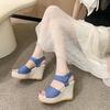 Fashion Woman Shoes Platform Wedges Heel Sandals for Women Blue Open Toe Anti Slip Hot High Quality Sandal Vip Comfortable and Elegant
