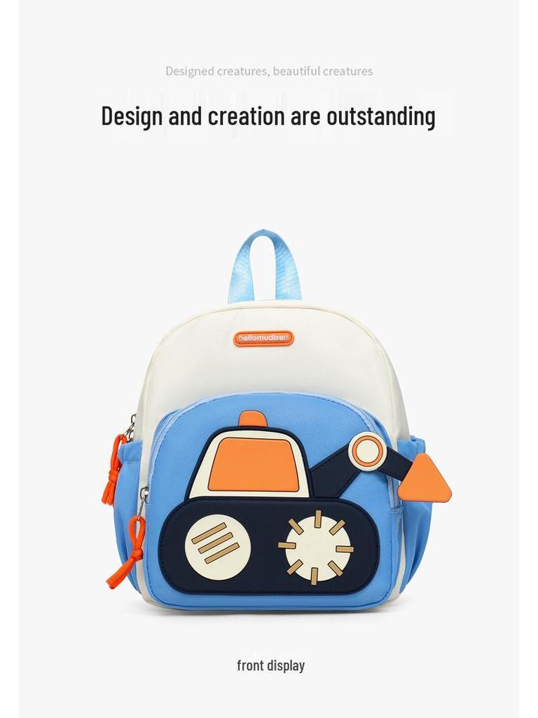 3-6 Years Cute Excavator Backpack for Kindergarten Boys & Girls