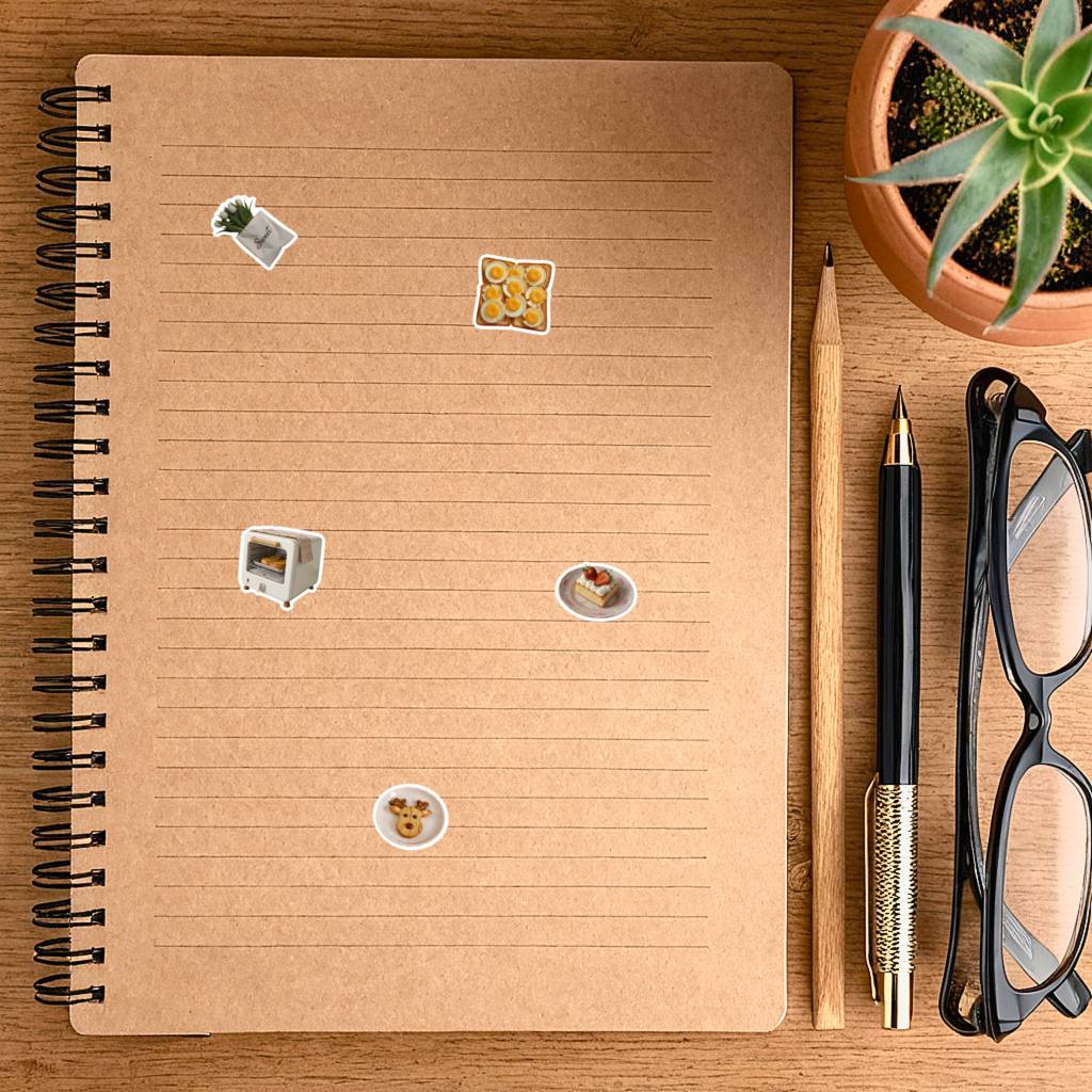 35pcs Cute Breakfast Stickers Cartoon Animals Funny Stickers School Supplies For Laptop Motorcycle Luggage Phone Laptop