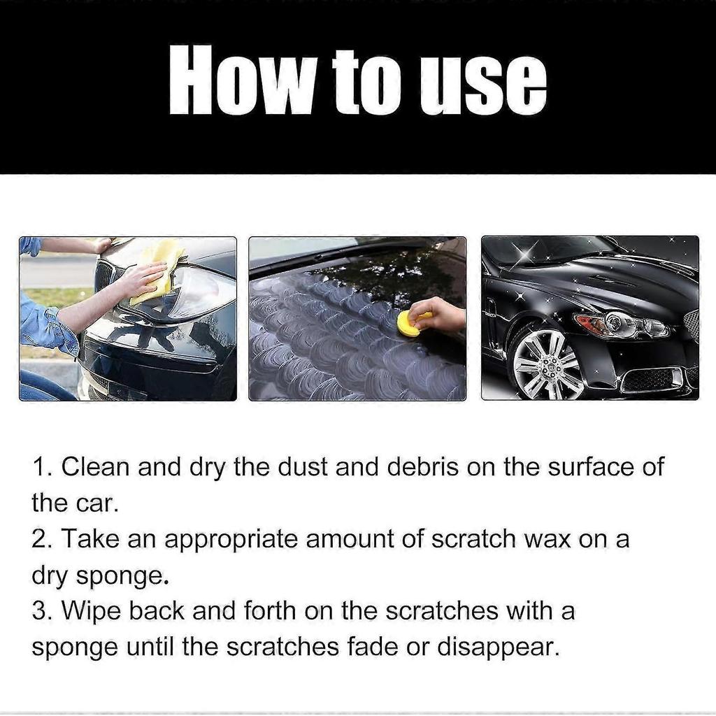Car Scratch Remover for Vehicles, Car Scratch Repair Paste Polishing Wax, Car Scratch Remover Kit with Wipe and Sponge