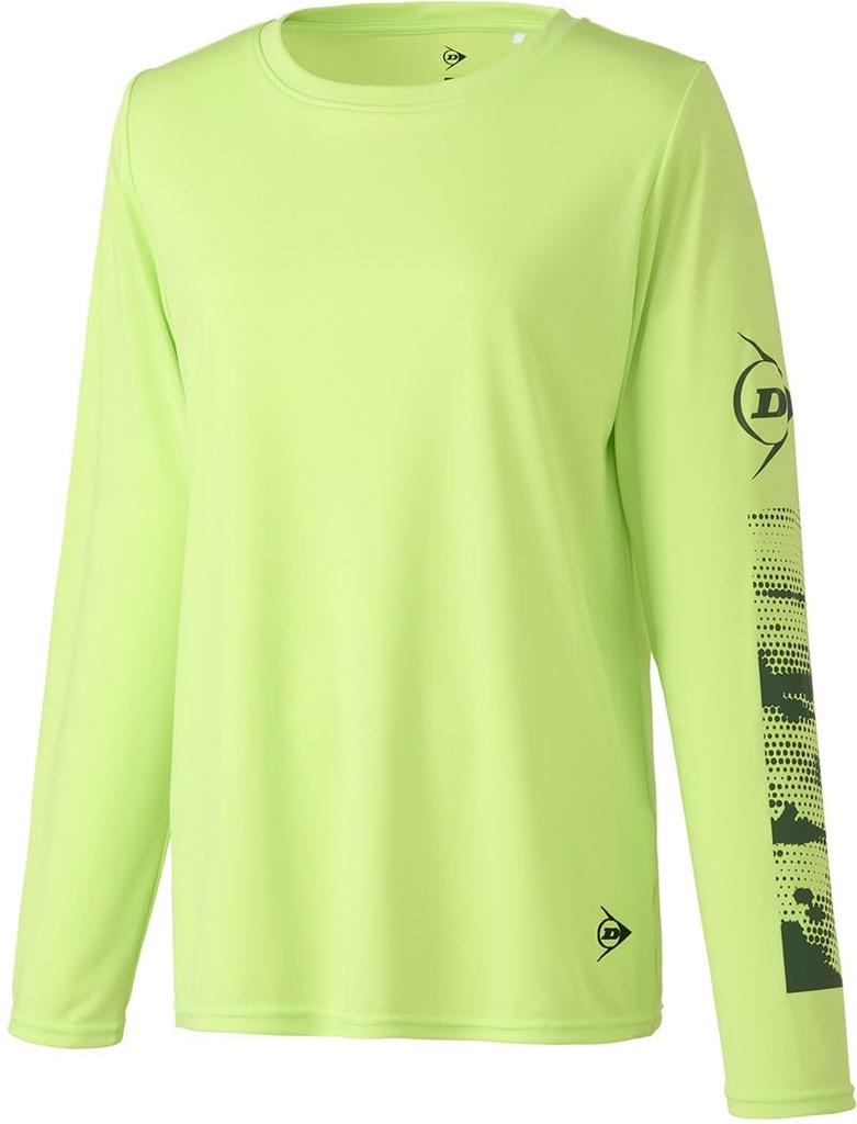Dunlop Long Sleeve Tennis and Badminton UV Light Size 2024FW Women's T-Shirt, Moisture-Wicking, Quick-Drying, Protection, Green, DAL8463W,
