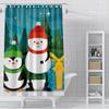 Heimdekoration Duschvorhänge Für Badezimmer Wasserdichtes Vorhangstoff Modern Nordischer Stil Wohnzimmer Frohe Weihnachten Winter