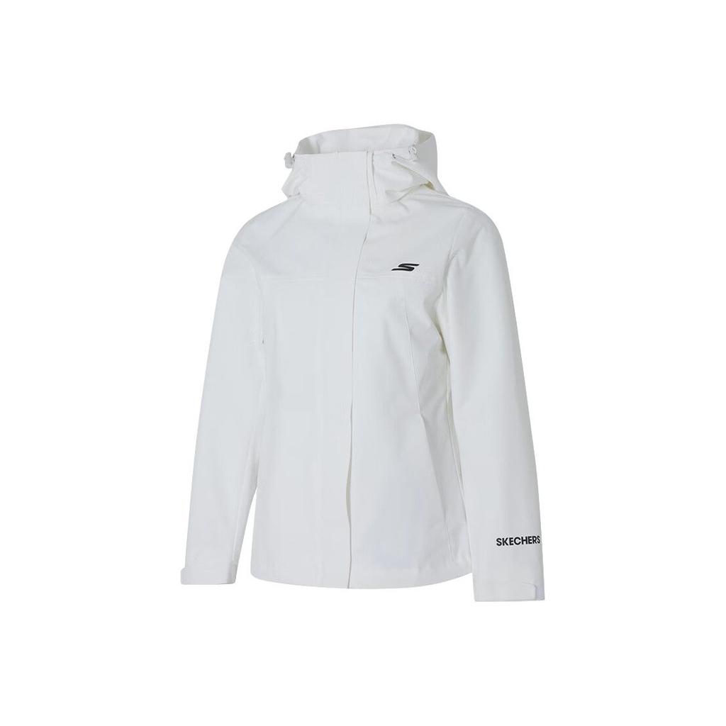 Skechers Fashion Sports Outdoor Series Logo Letter Hooded Zipper Long Sleeve Water-Resistant Jacket Women jackets P425W219-0019
