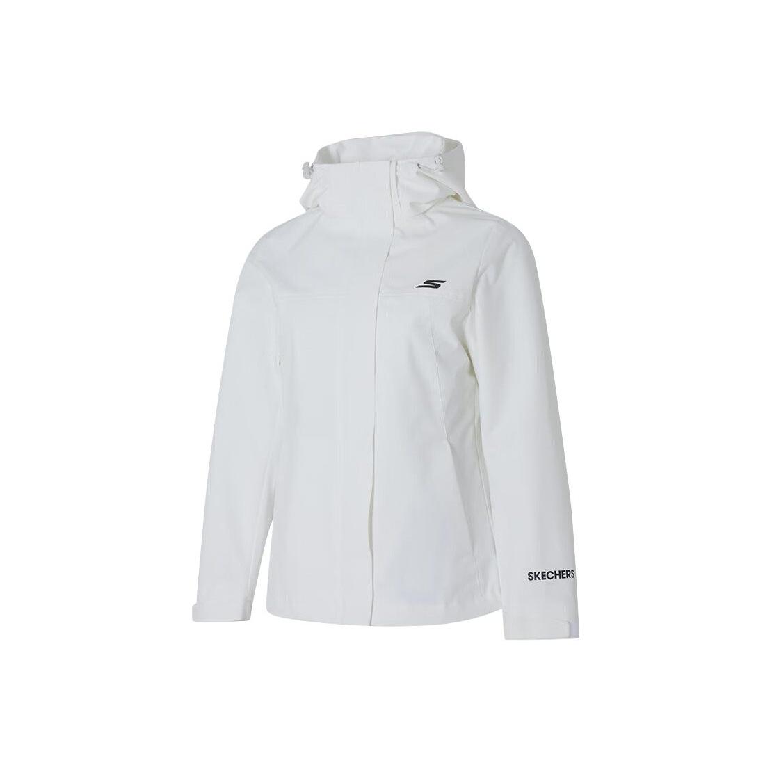 Skechers Fashion Sports Outdoor Series Logo Letter Hooded Zipper Long Sleeve Water-Resistant Jacket Women jackets P425W219-0019 XS