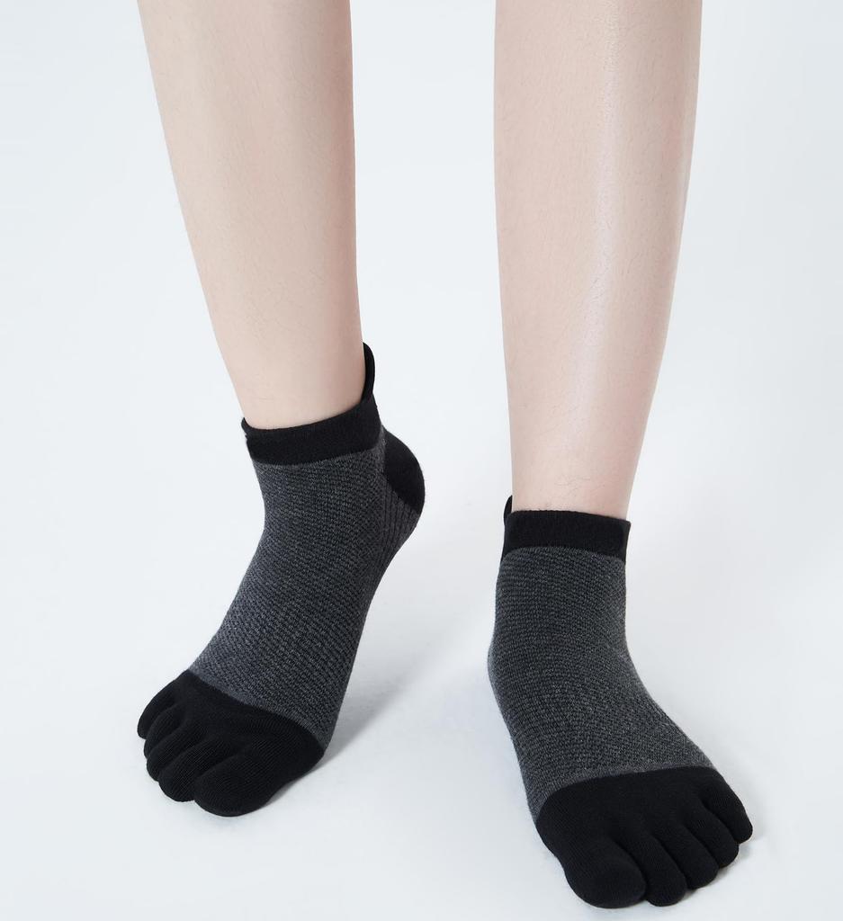 VICUDAUL Sports Socks for Set of 4 Men's Five-Toe Socks, Cotton, Running,