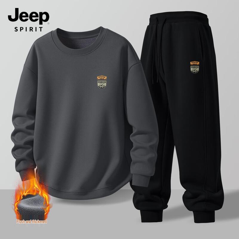 

Мужской комплект: флисовая толстовка и штаны JEEP SPIRIT 2025, свободный крой XL
