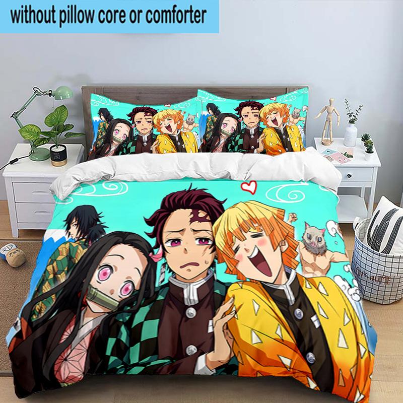 Winter Fantasy Slayer Group 3PCS Bedding set,Ideal for1pc Duvet Cover And 2pcs Pillowcases Perfect for Christmas gift,Ideal for Bedroom, Dormitory
