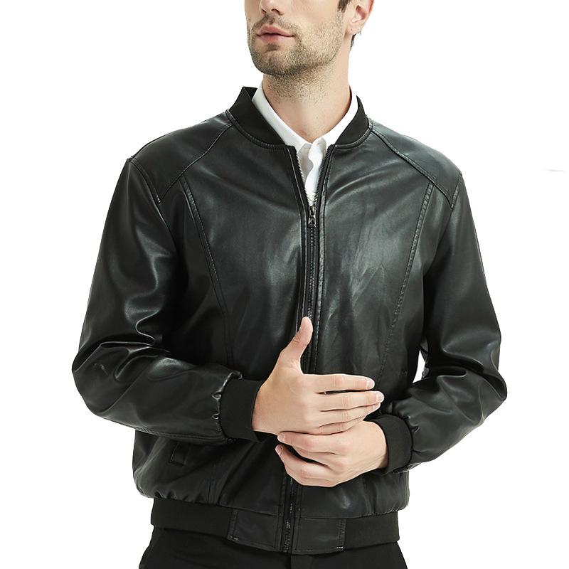 mens short leather jacket