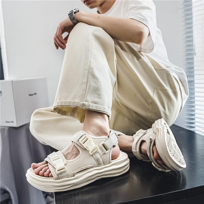 Sandali Estivi alla Moda da Uomo 2024 Leggeri Velcro Gancio Sandali Romani da Uomo Casual Sportivi Sandalo da Spiaggia per Uomo Ciabatte Infradito Open-toe