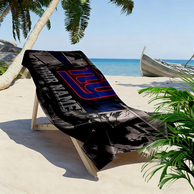 New York Giants Print Beach Towel, Large Soft Quick Dry Towel for Beach Camping Swimming