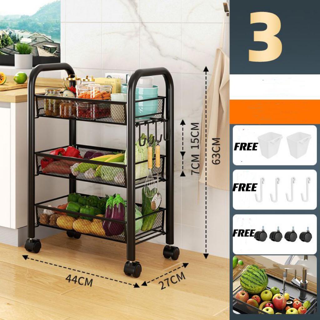 45-ярусная мобильная тележка Badezimmer Regale органайзер для закусок Spielzeug Lager Regal Schlafzimmer Nachttisch Regal Kchen zubehr BLACK 6589₽