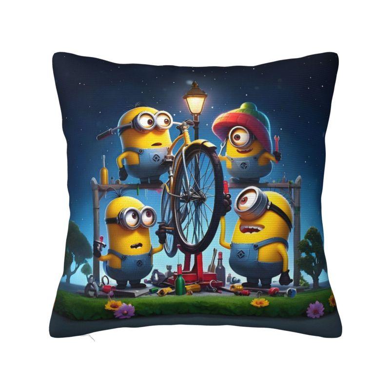 

Custom The Rise Of Gru Minions Film Pillow Covers for Living Room Anime Cute Cartoon Luxury Cushion Cover Square Pillowcase 16x16Inch
