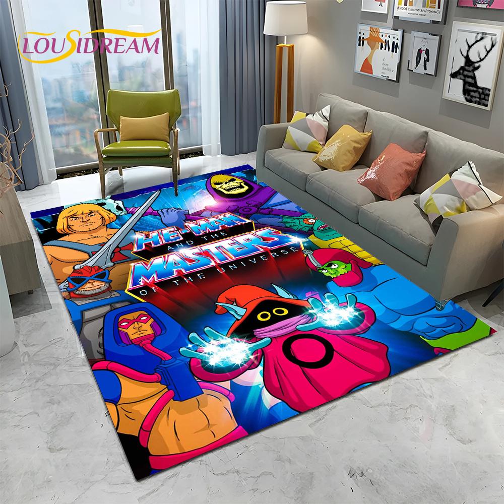 3D Retro Cartoon He Man Masters of Universe Carpet Rug for Home Living Room Bedroom Sofa Doormat Decor,kid Area Rug Non-slip Mat