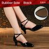Fashion Women's Latin Dance Shoes Outdoor Rubber Sole 5.5cm Heel Salsa Soft Sole Dance Shoes