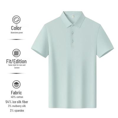 Qiaoxiuyuan Ice-Feel Quick-Dry Polo Work T-Shirt