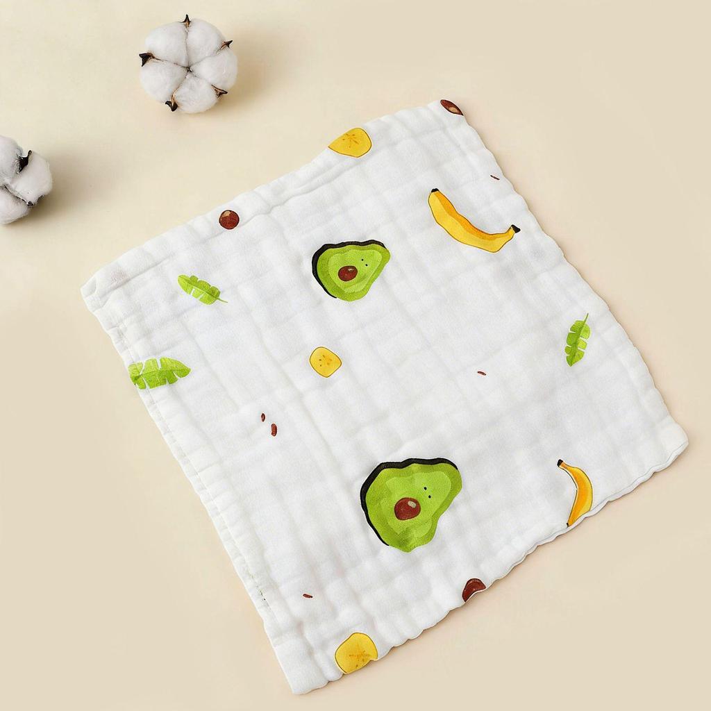 Class A Pure Cotton 6-Layer Gauze Washcloth Bib for Infants and Toddlers