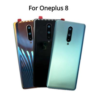6,55" Pokrywa baterii do Oneplus 8 1+ 8 Tylna szklana pokrywa tylna obudowa zamienna z obiektywem aparatu + logo