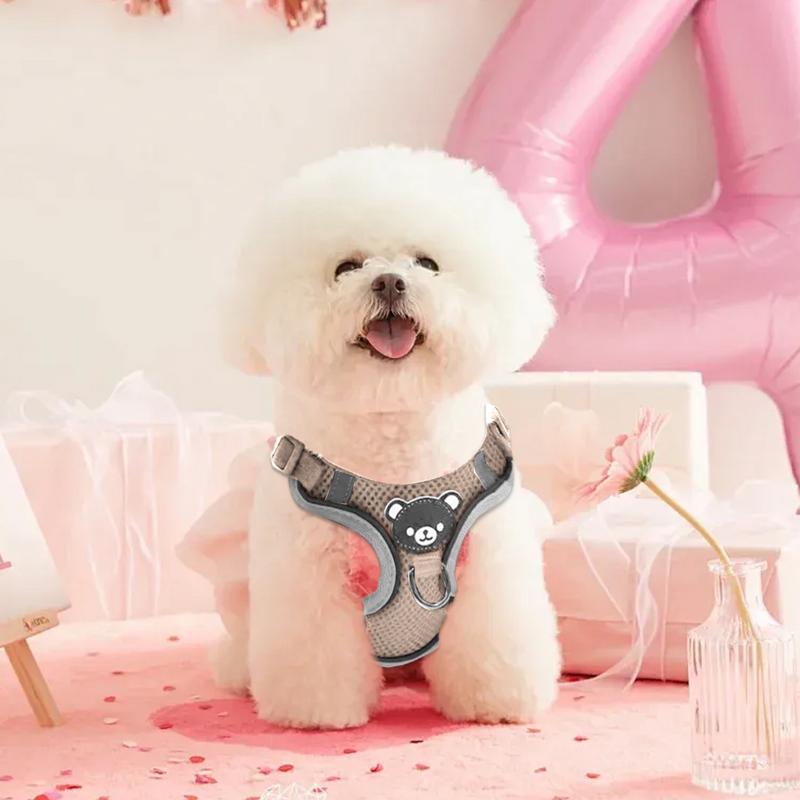 

Шлейка для собаки Дышащий жилет для щенка с поводком Светоотражающий Выгул собаки ночью для предотвращения потери S