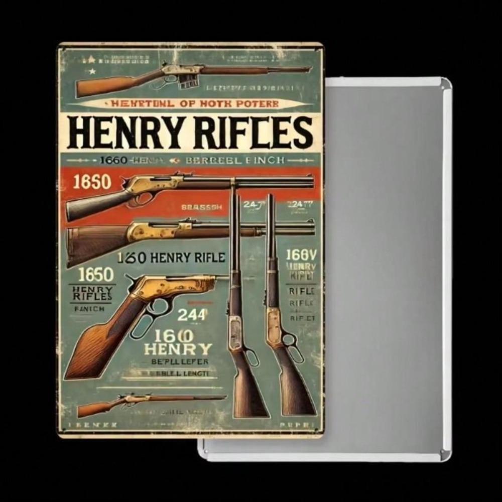 Metal Sign Vintage Henry Rifles Wall Decor for Bar 30x20 cm