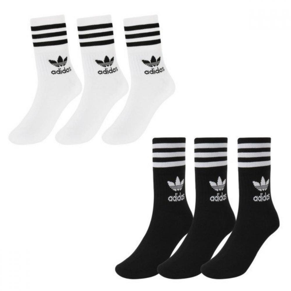 

Adidas Socks Mid Cut Crew Socks 3 Pack White Black 2 Types Pick 1P306305974