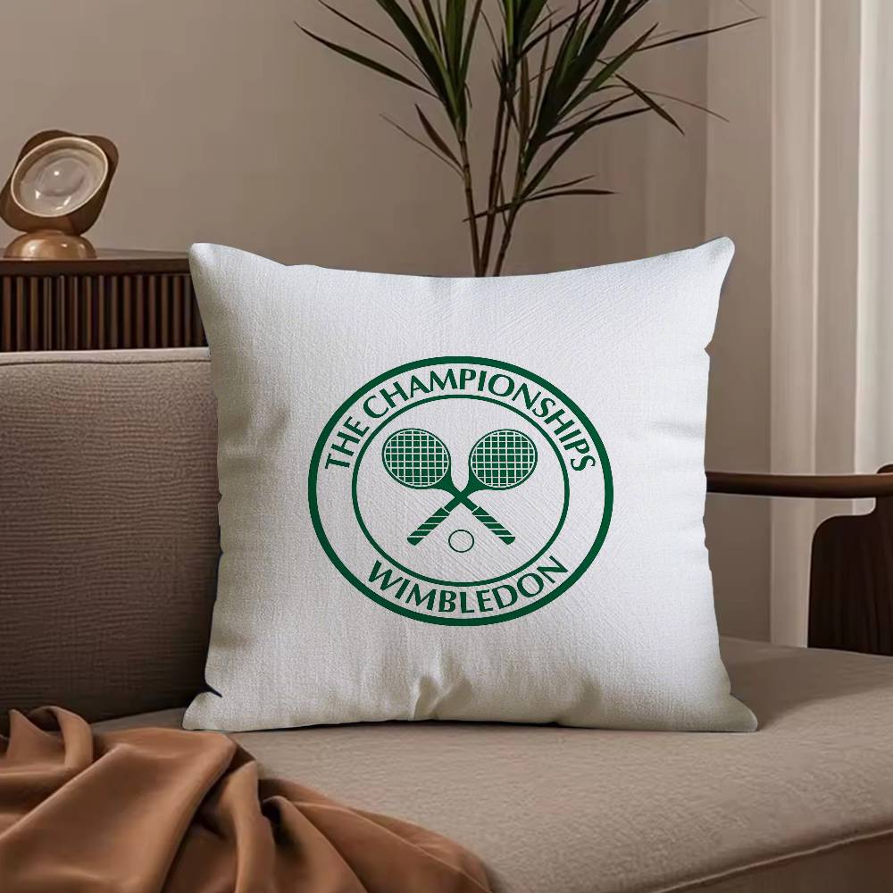 Hot W-Wimbledon ChampionshipS Pillow Case Anti-dustmite Pillowcase Invisible zipper silky short plush Sofa cushion cover