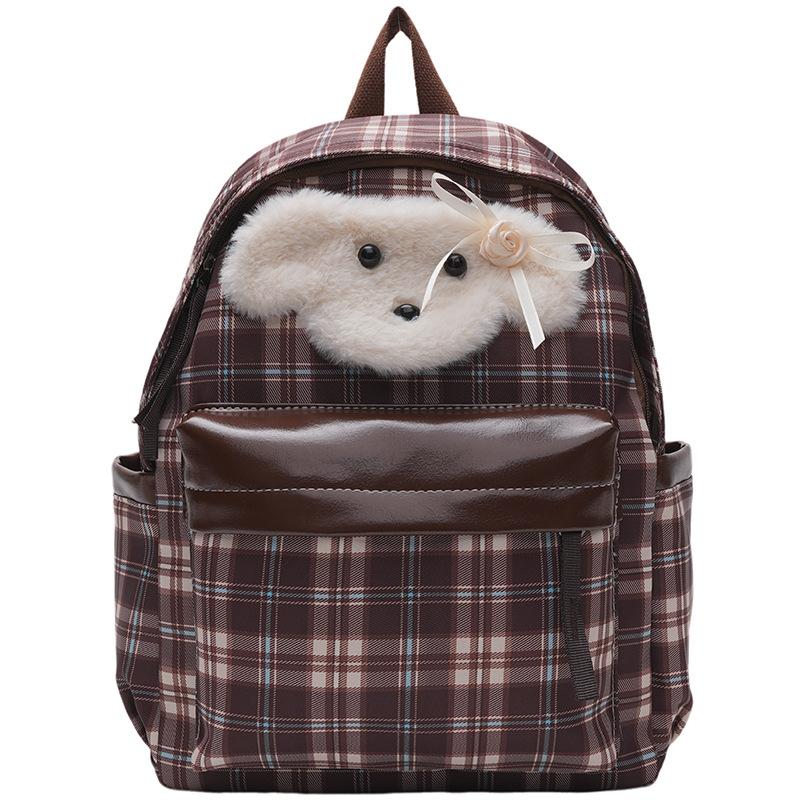 School Bag Plush Bag for Women, 1011 New Large Capacity Commuter Backpack, Casual Multifunctional Single Shoulder Bag, Travel Backpack